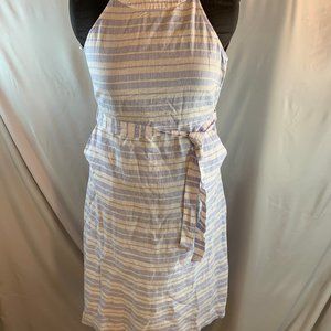 SigRid Olsen Blue & White Striped Dress Size 8